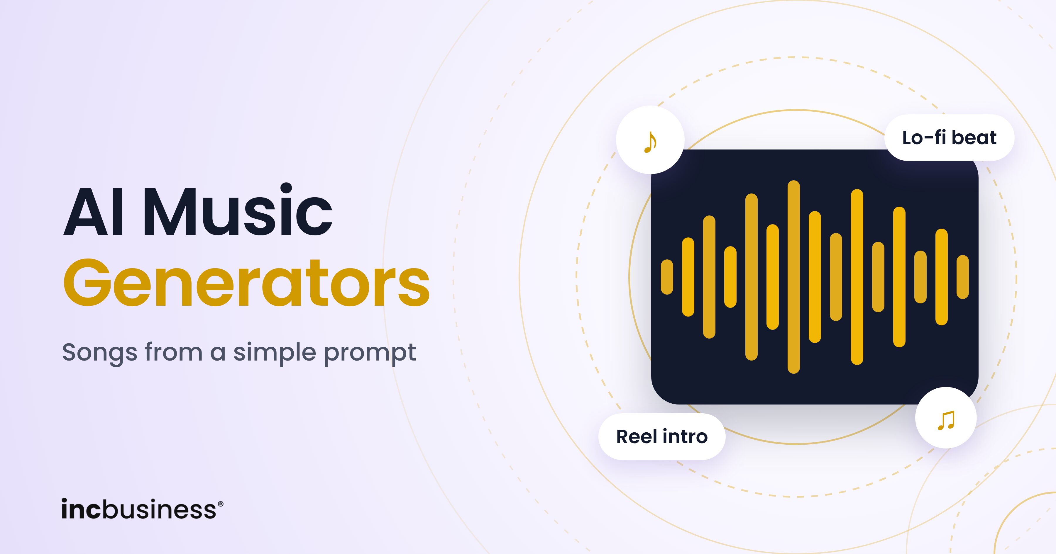 Waveform card with the title AI Music Generators, the AI music generators guide cover