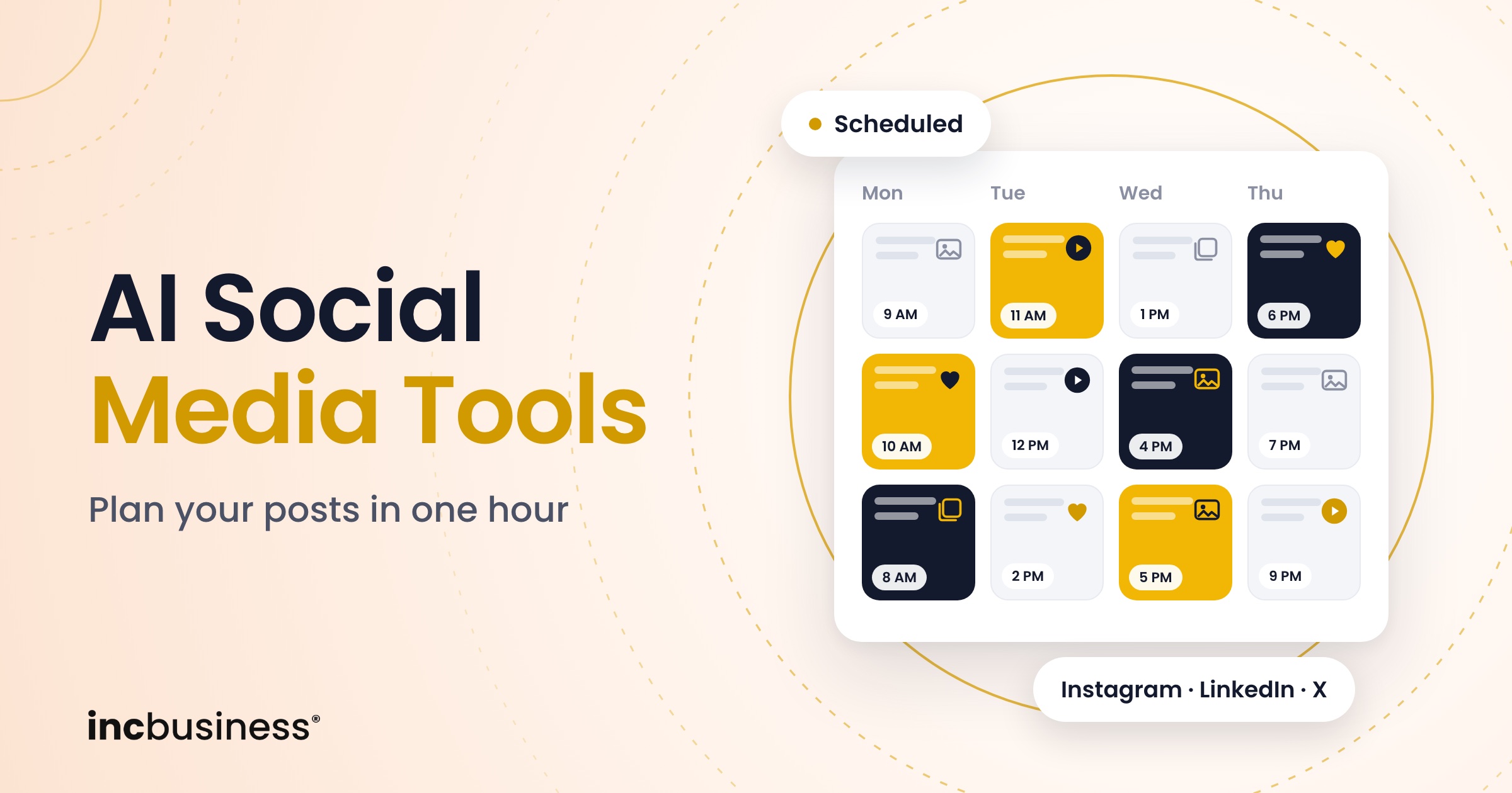 Content calendar with scheduled posts, the best AI social media tools for planning posts