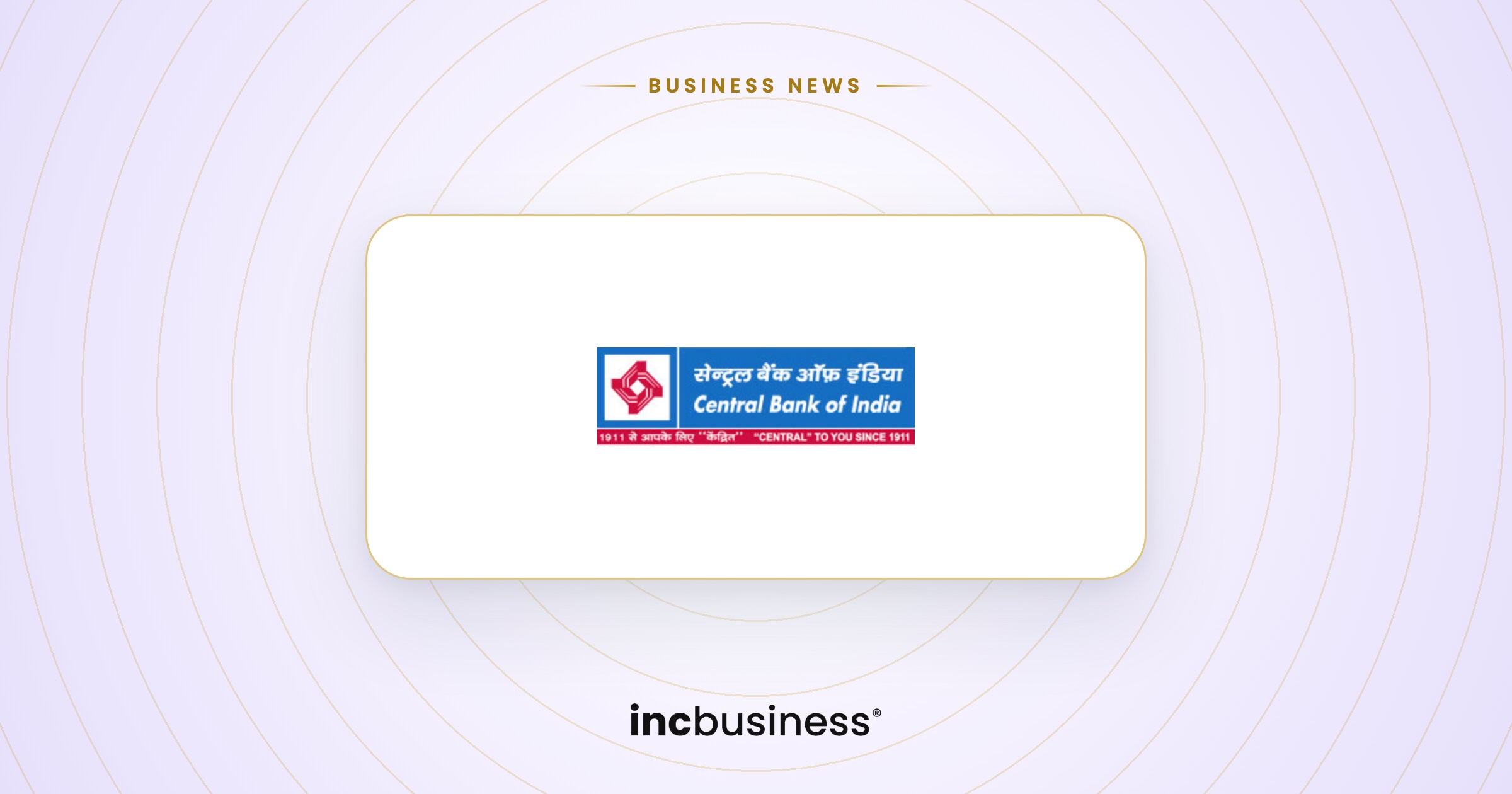 Central Bank of India news: the bank's logo on a light background