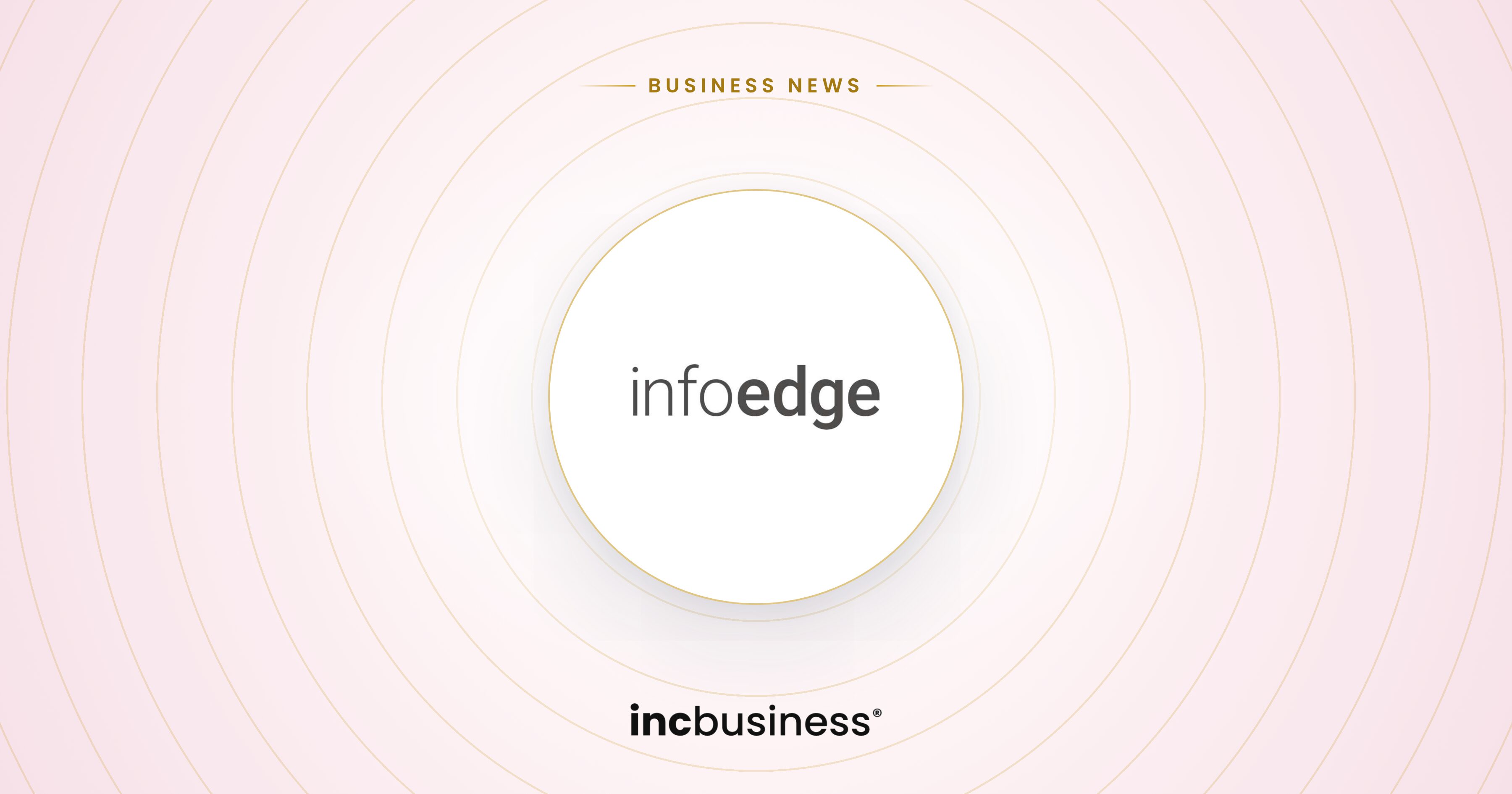 Business news: the Info Edge logo on a light background