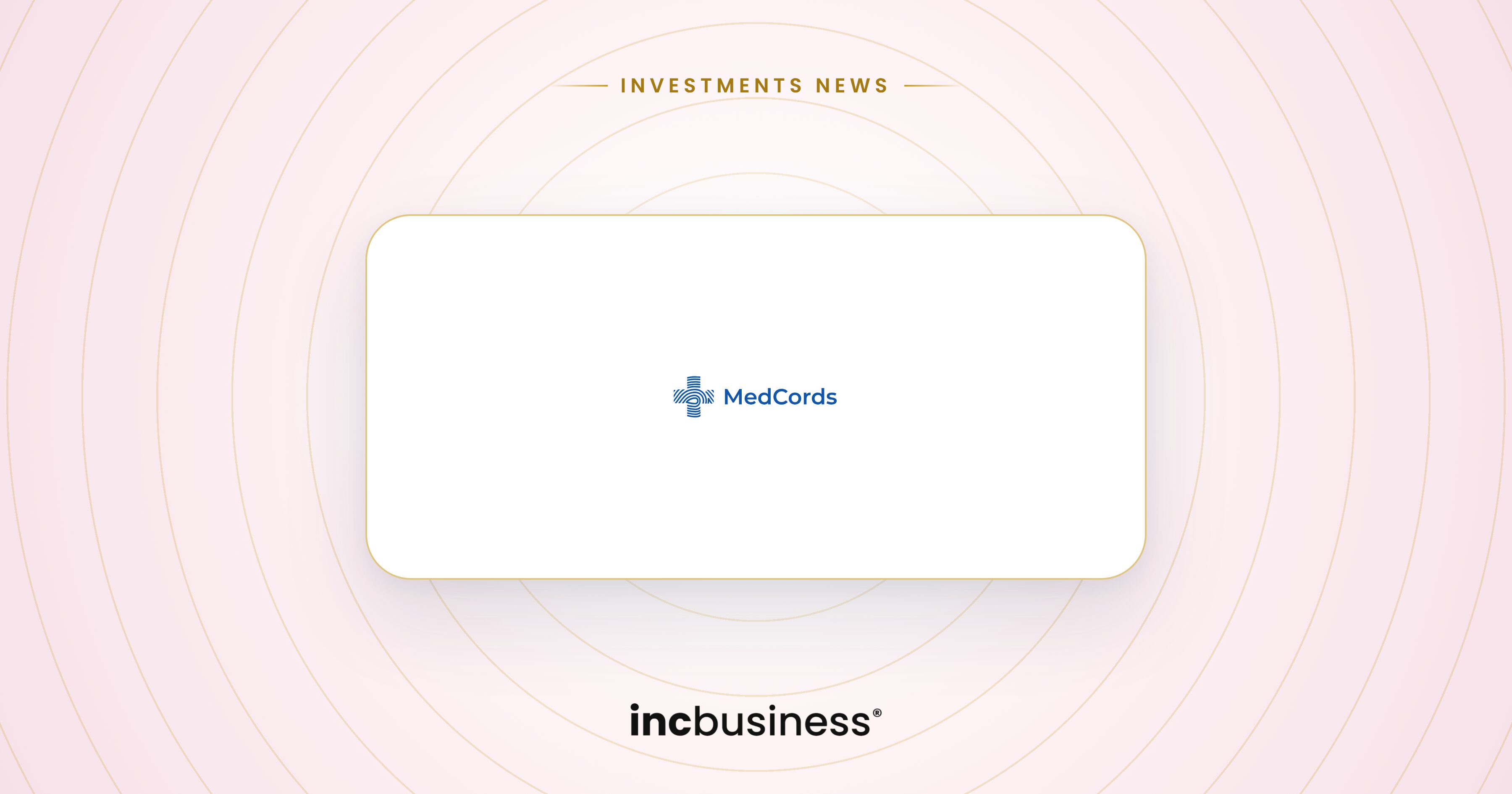 MedCords news: the MedCords logo on a light cover with an Investments News label.