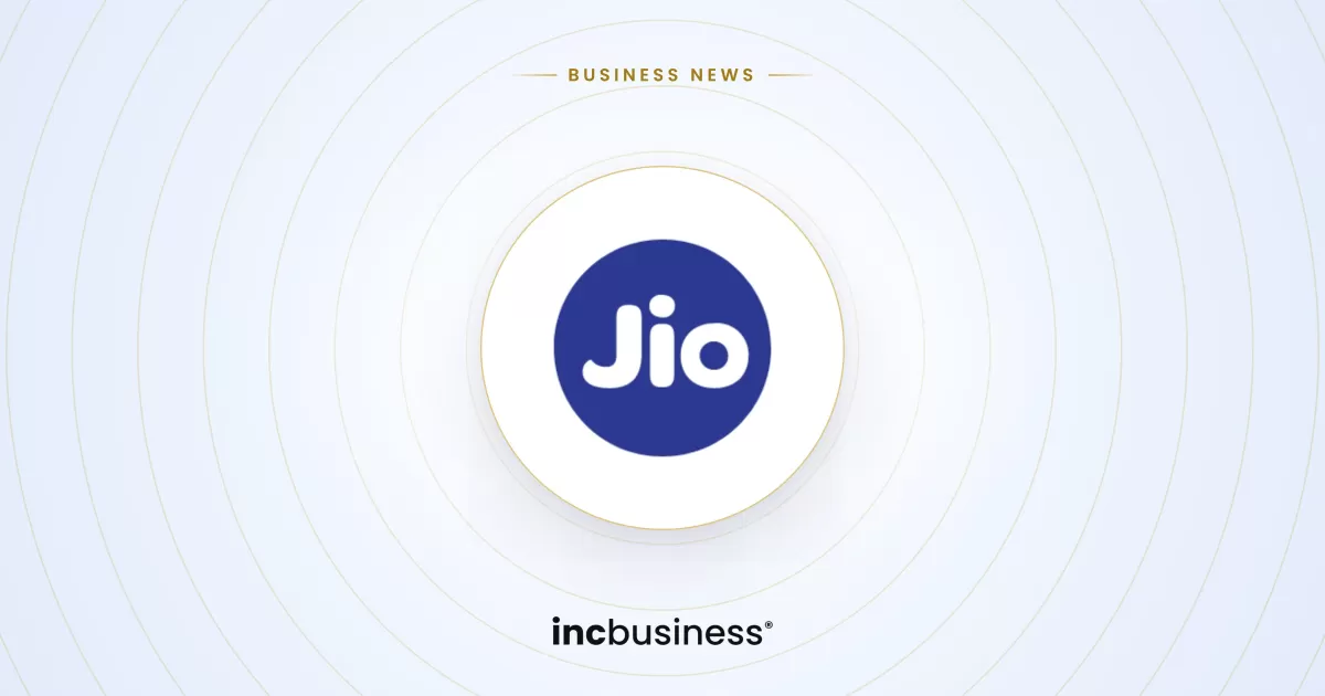 Jio Platforms listing: the Jio logo on a light background with Business News label
