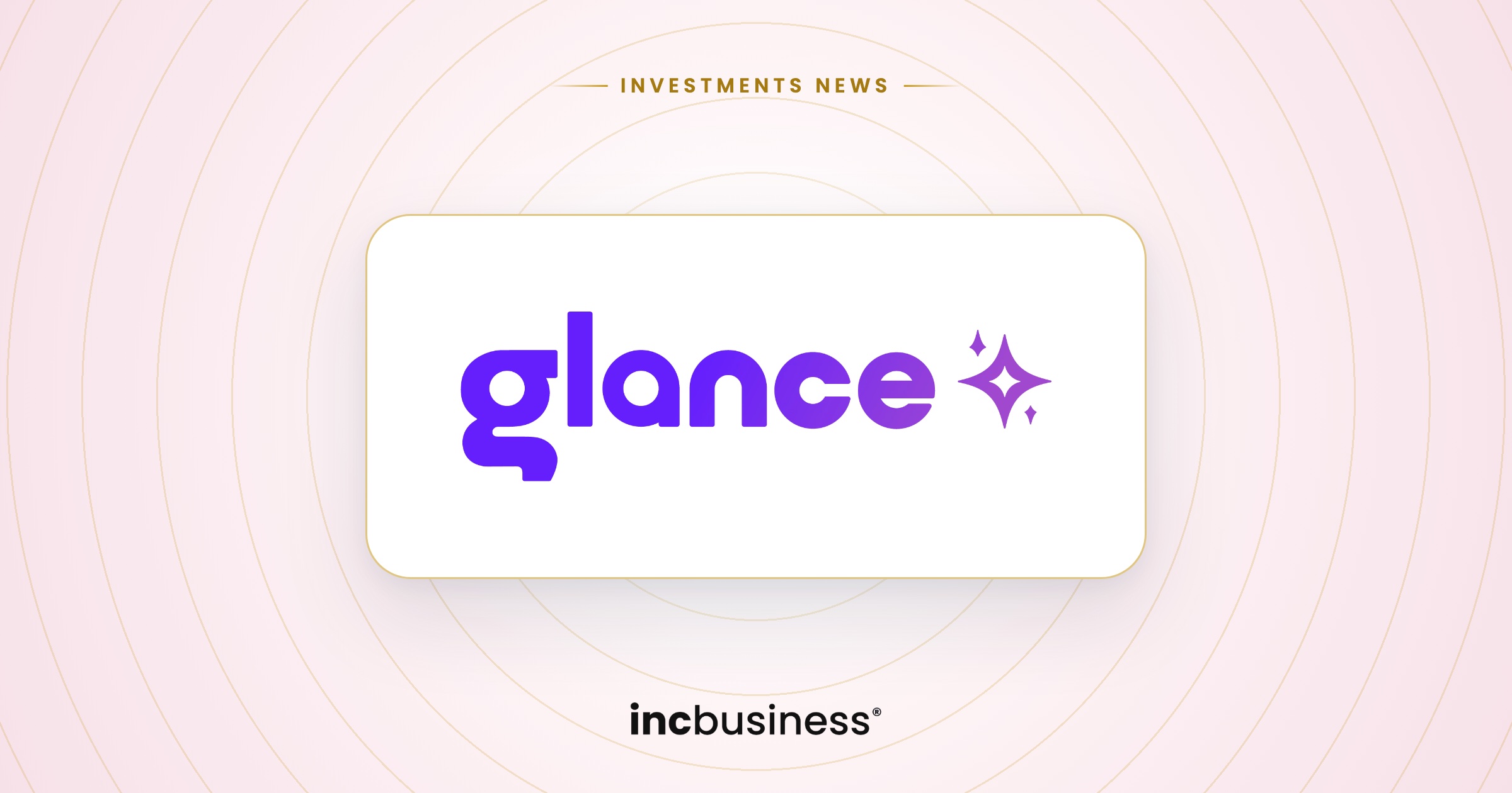 Glance investment: the Glance logo on a light background