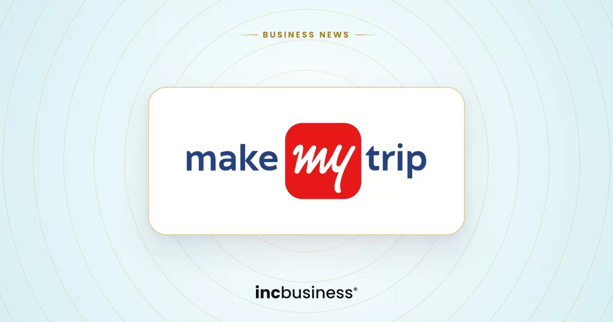 MakeMyTrip business news: the MakeMyTrip logo on a light background