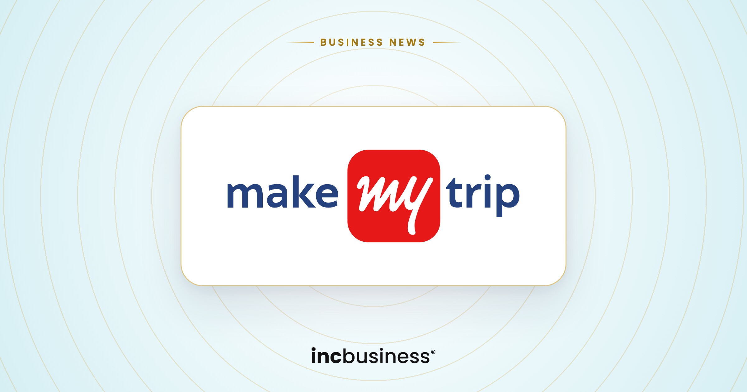 MakeMyTrip business news: the MakeMyTrip logo on a light background