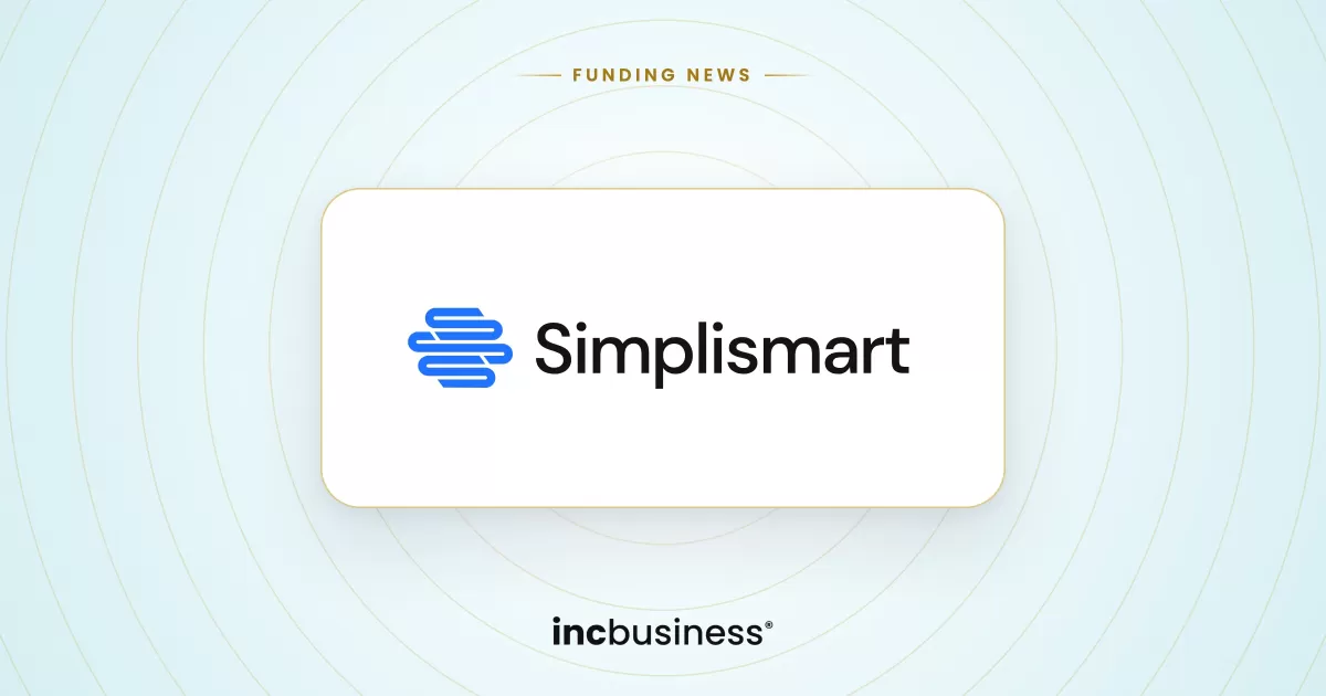 Simplismart funding: the Simplismart logo on a light background with IncBusiness branding