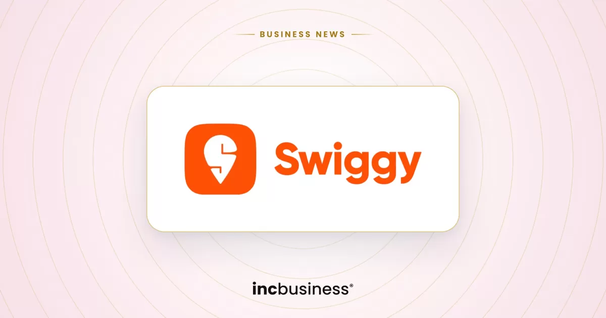 Swiggy results: the Swiggy logo on a light green background with the incbusiness logo