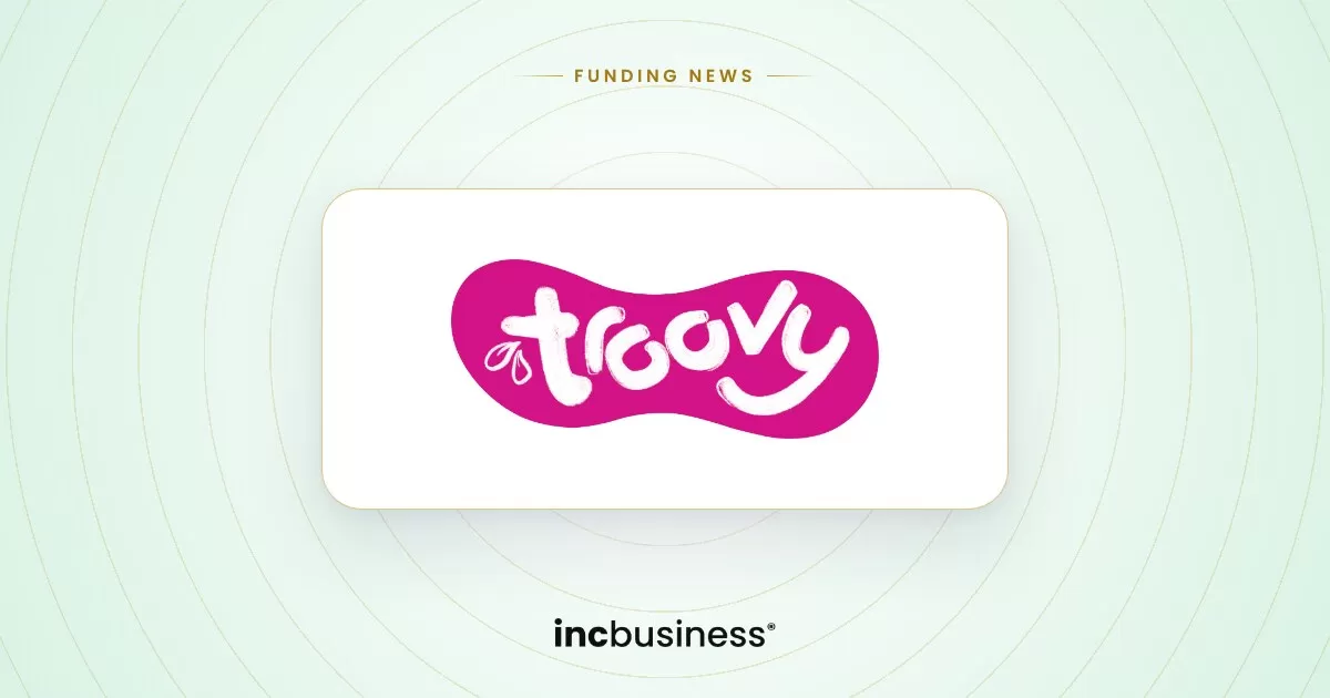 Troovy funding: the Troovy logo on a light green background