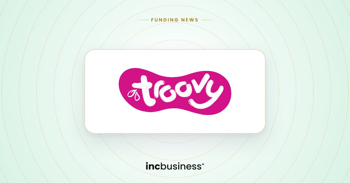 Troovy funding: the Troovy logo on a light green background