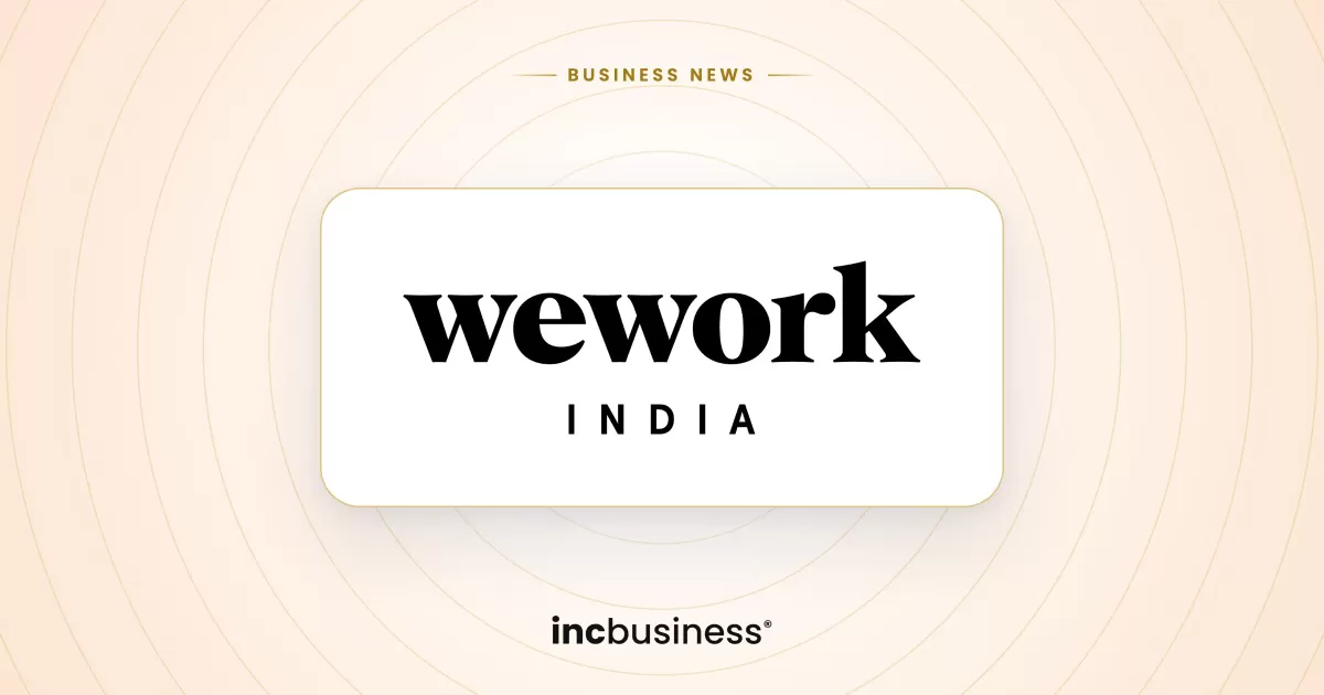 WeWork India results: the WeWork India logo on a light green background