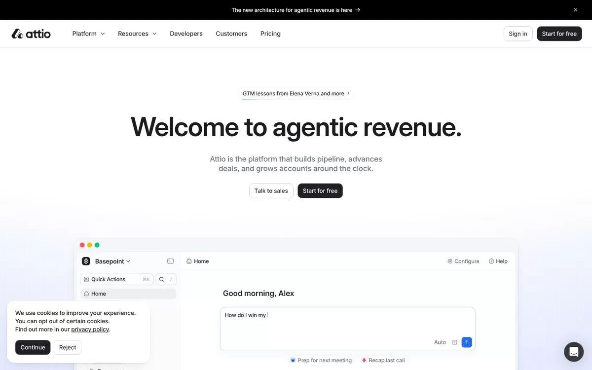 Attio website
