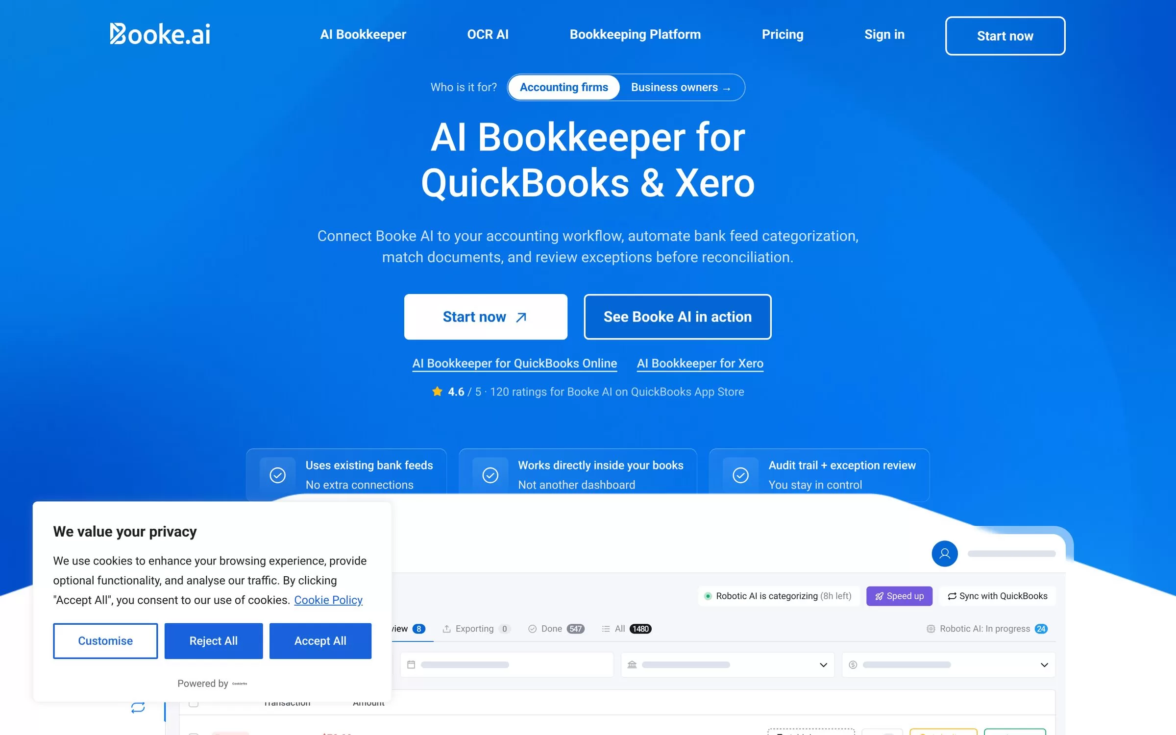 Booke AI website