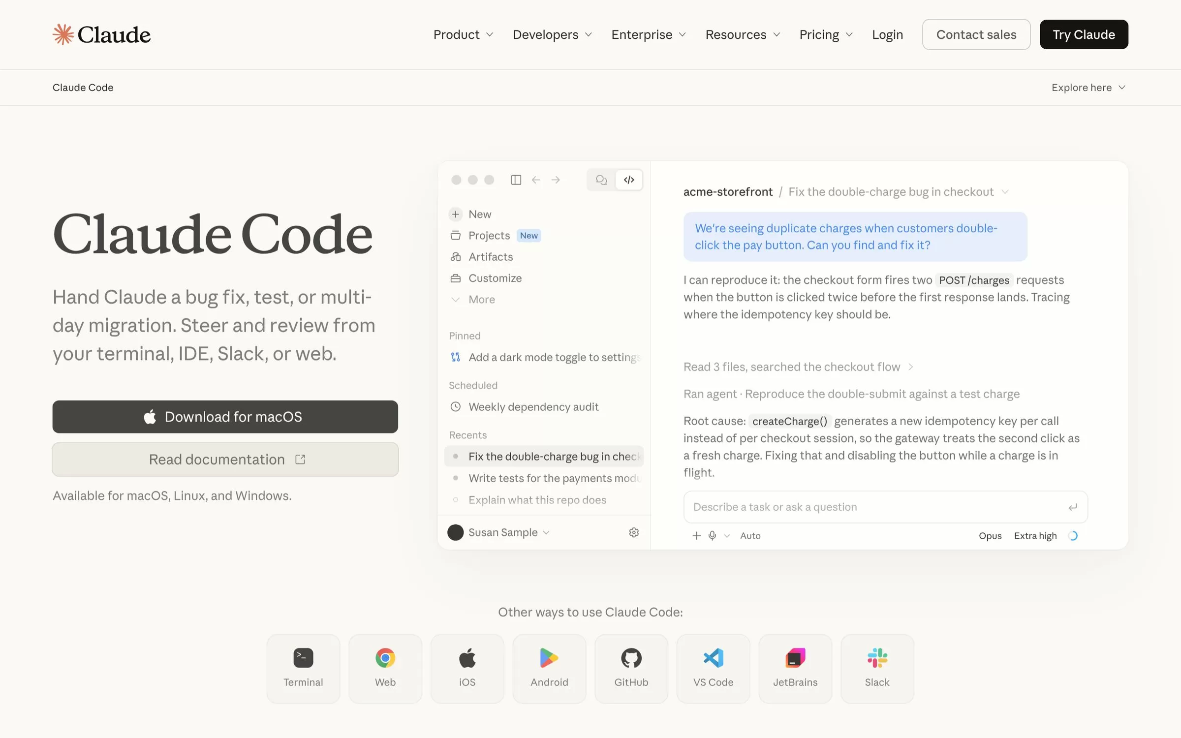 Claude Code website
