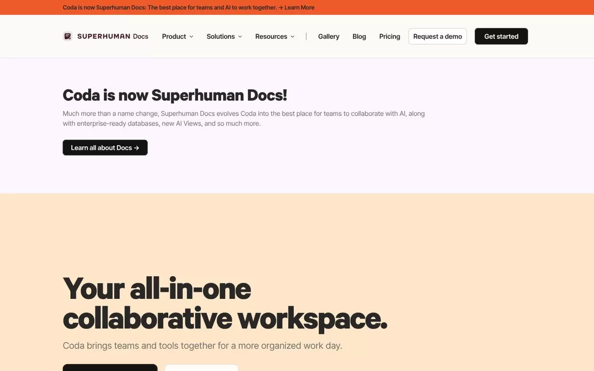 Coda website
