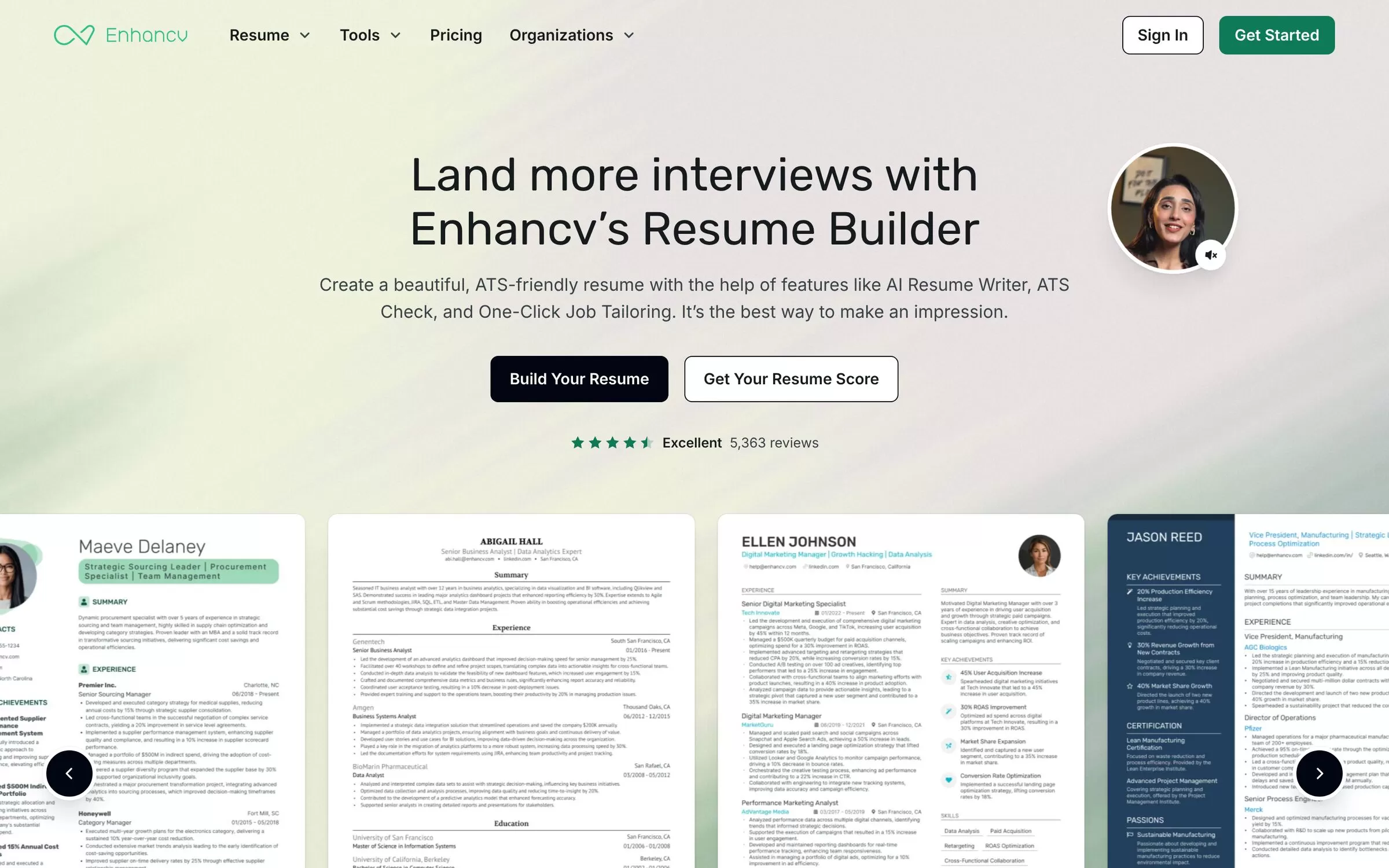 Enhancv website