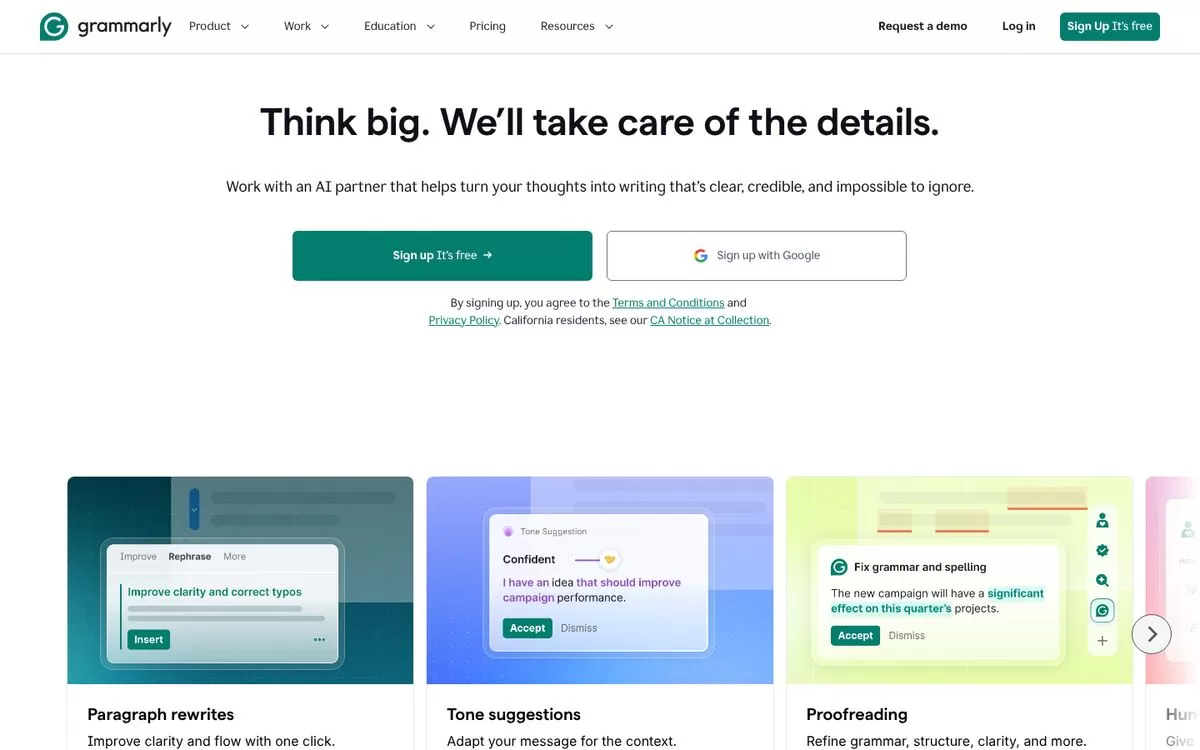 Grammarly website