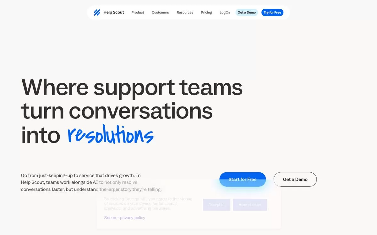 Help Scout website