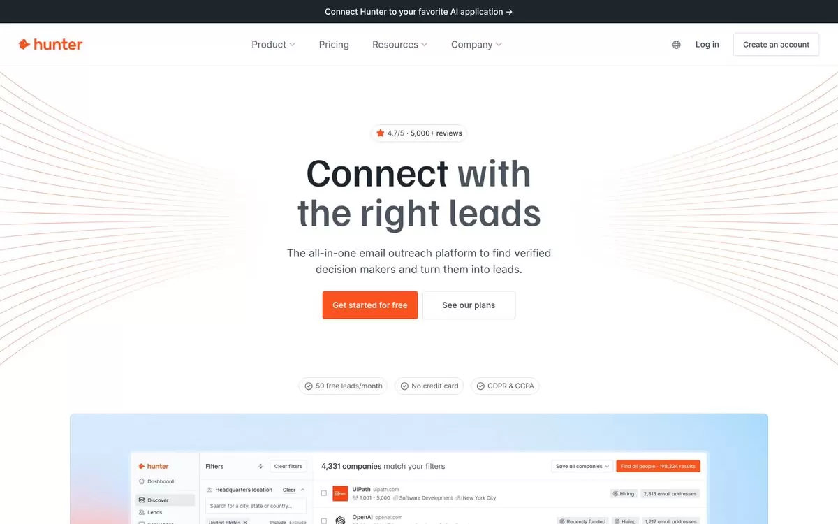 Hunter website