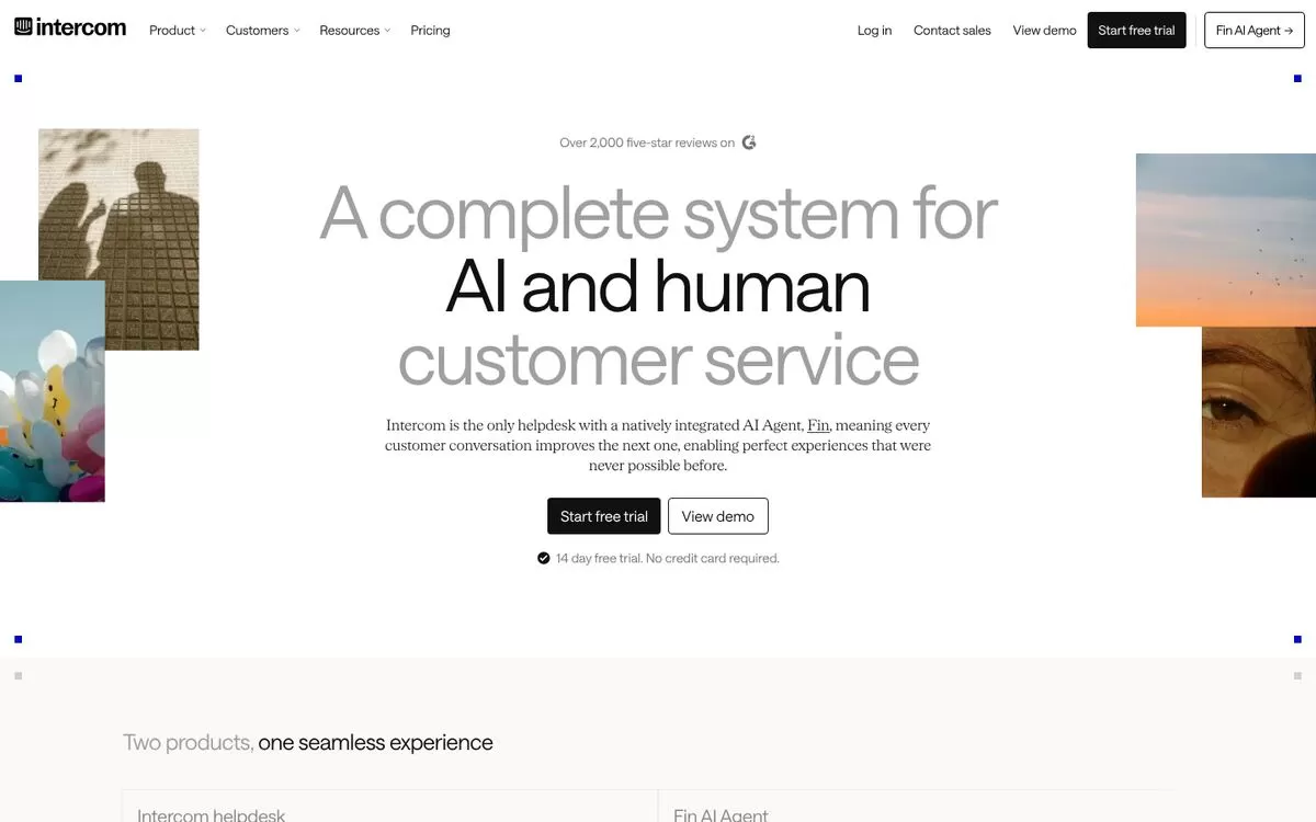 Intercom Fin website
