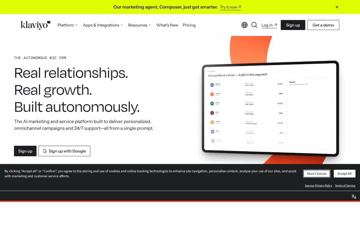 Klaviyo website