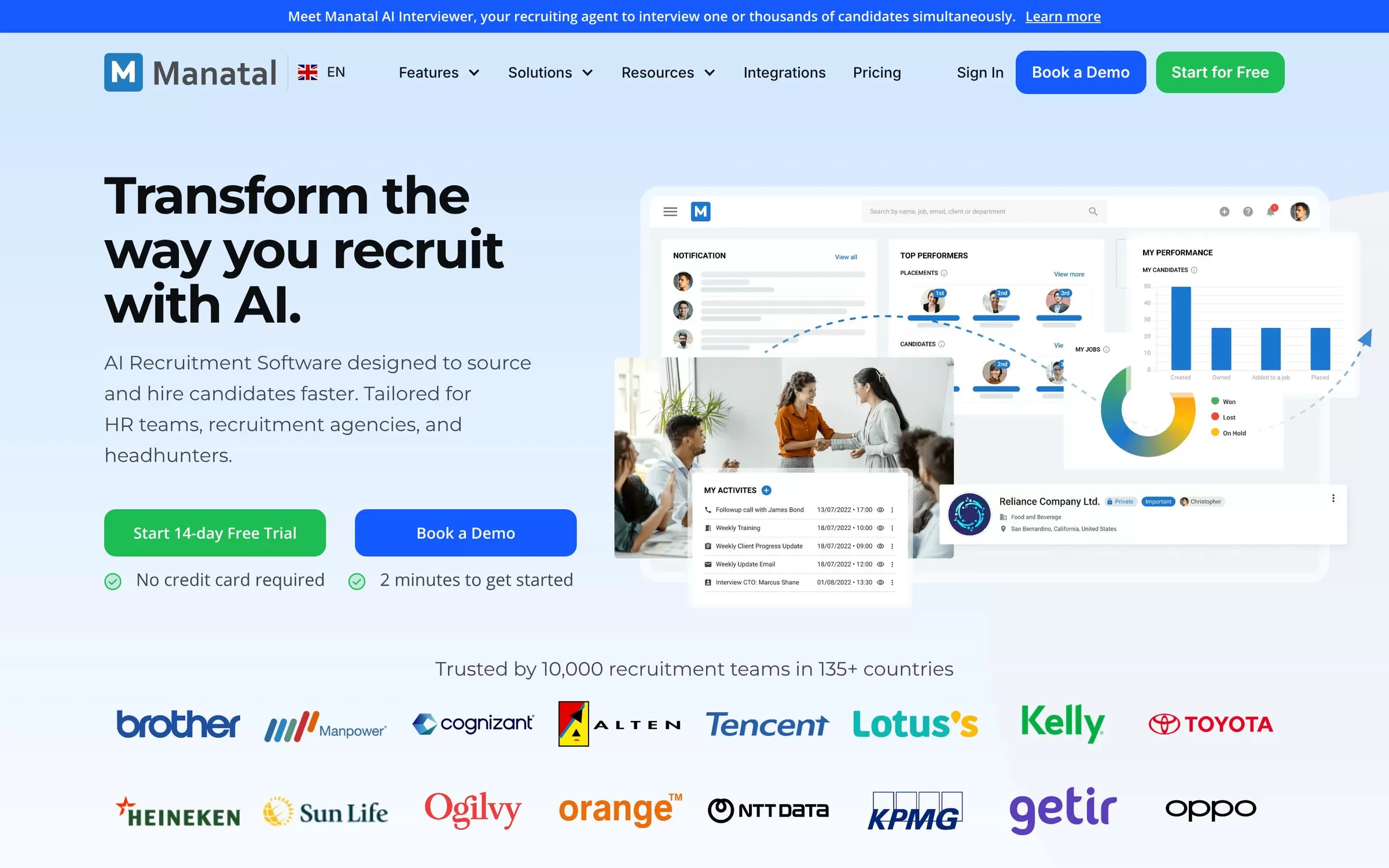 Manatal website