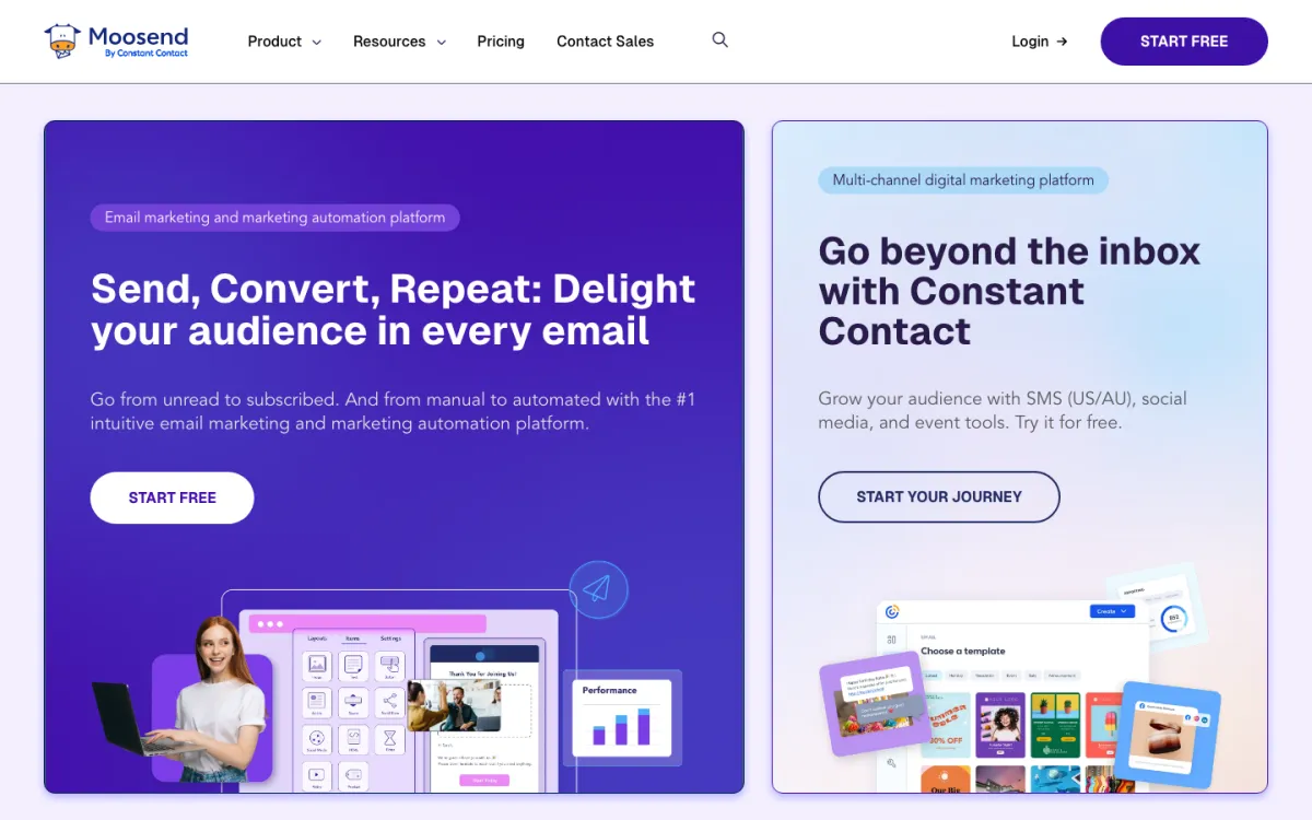 Moosend website