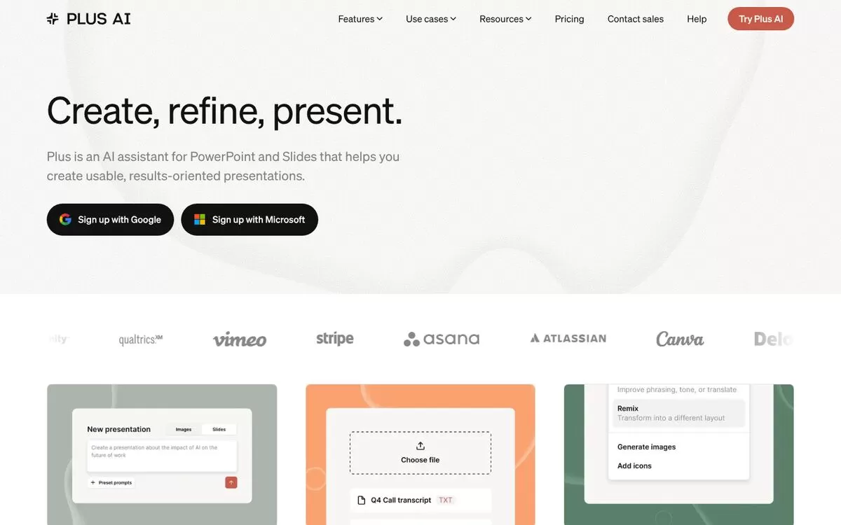 Plus AI website