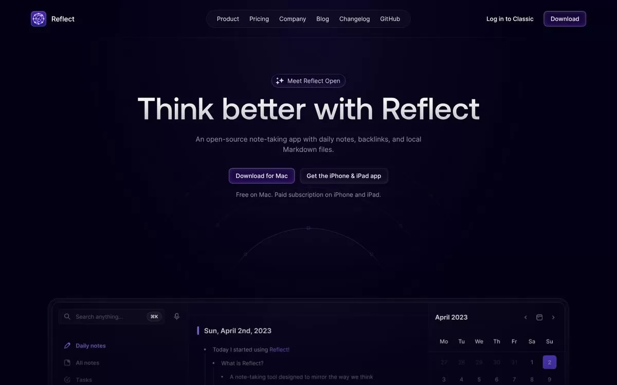 Reflect website