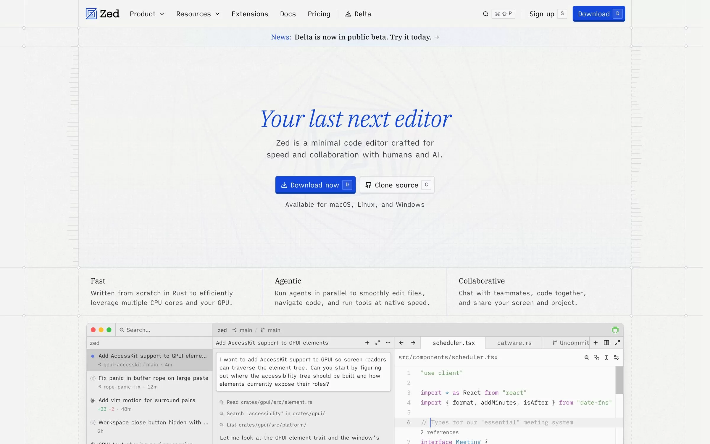 Zed website