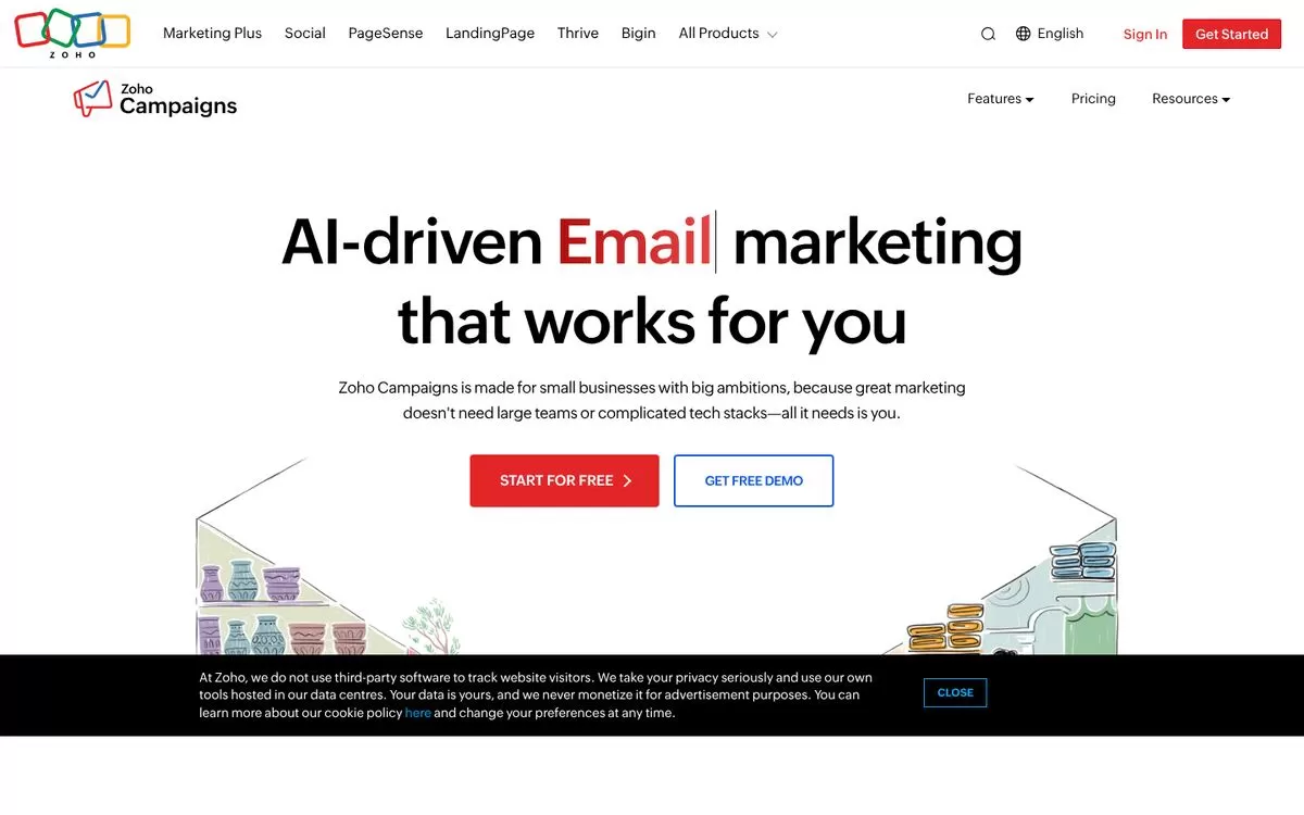 Zoho Campaigns website