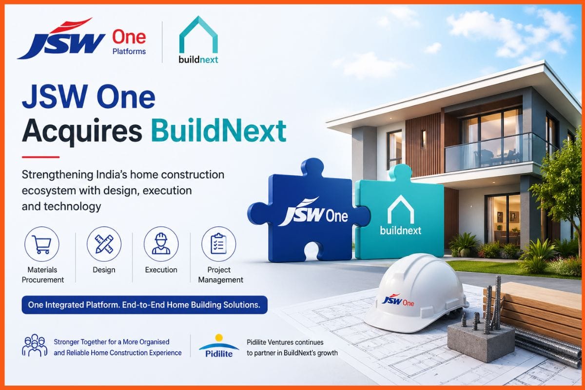 JSW One acquires BuildNext; transaction sees continued participation from Pidilite Ventures